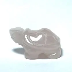 Petite tortue en Quartz Rose