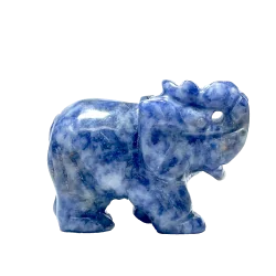 Éléphant en sodalite | Dans les Yeux de Gaïa