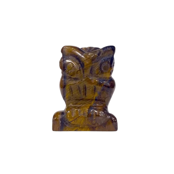 Hibou en Oeil de Tigre  - 1| Sculptures, Statues, Figurines | Dans les yeux de Gaïa