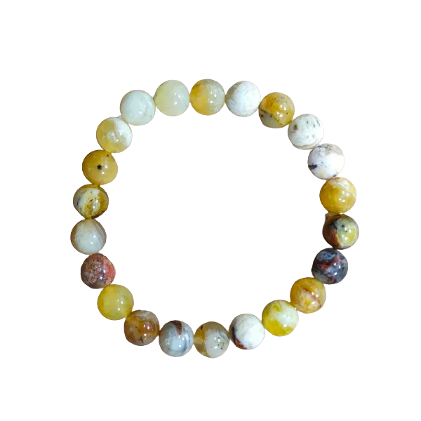 Bracelet en Opale Jaune 8mm 1 | Dans les yeux de Gaïa