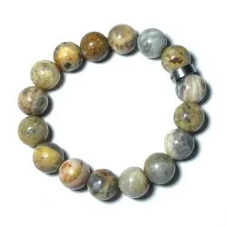 Bracelet en Agate rubanée 12mm | Dans les Yeux de Gaïa