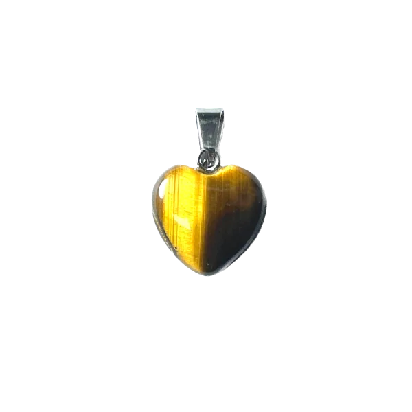Pendentif coeur en Oeil de Tigre | Dans les Yeux de Gaïa