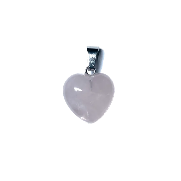Petit pendentif coeur en Quartz rose  1| Dans les Yeux de Gaïa