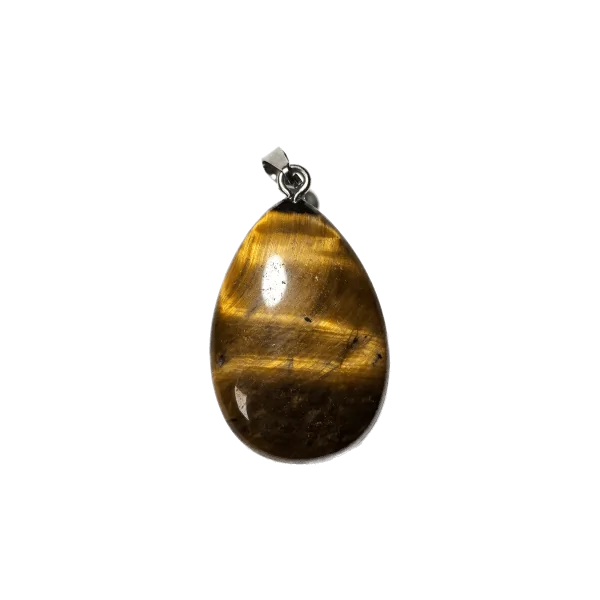 Pendentif larme en Oeil de Tigre - 1 | Pendentifs en Minéraux | Dans les yeux de Gaïa