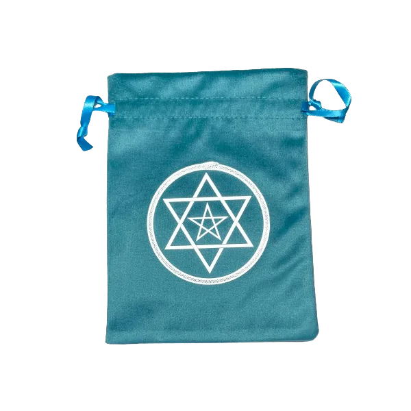 Pochette Ouroboros en velours turquoise | Dans les Yeux de Gaïa