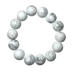 Bracelet en Howlite 14mm | Dans les Yeux de Gaïa