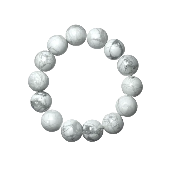 Bracelet en Howlite 14mm | Dans les Yeux de Gaïa