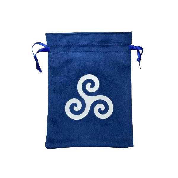 Pochette Triskel en velours bleu 1| Dans les Yeux de Gaïa