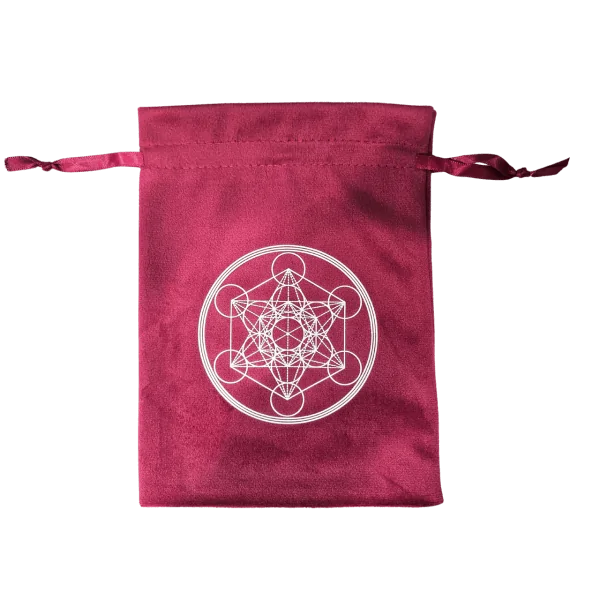 Pochette pour cartes Métatron en velours rose - 1 | Dans les Yeux de Gaïa