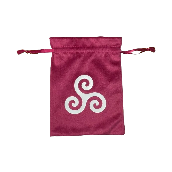 Pochette Triskel en velours rose | Dans les Yeux de Gaïa