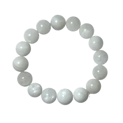 Bracelet en Pierre de Lune blanche 12mm | Dans les Yeux de Gaïa