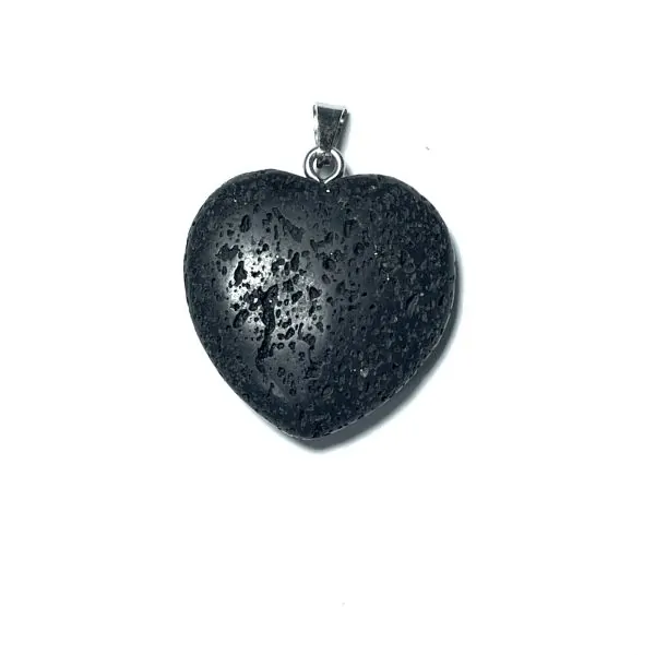 Pendentif coeur en Pierre de Lave | Dans les Yeux de Gaïa