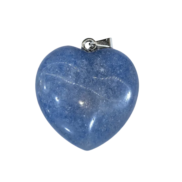 Pendentif Coeur en Aventurine Bleue - 1 | Pendentifs en Minéraux | Dans les yeux de Gaïa