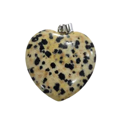 Pendentif coeur en Jaspe dalmatien | Pendentifs en Minéraux | Dans les yeux de Gaïa 1