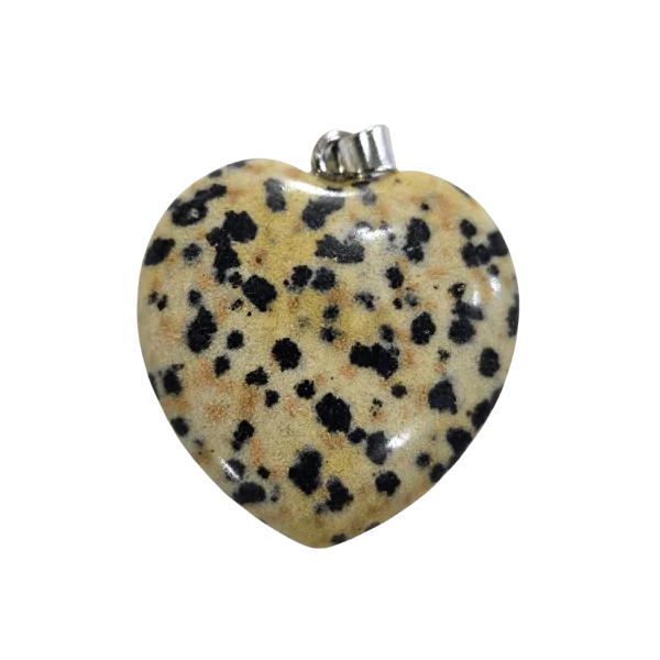 Pendentif coeur en Jaspe dalmatien | Pendentifs en Minéraux | Dans les yeux de Gaïa 1