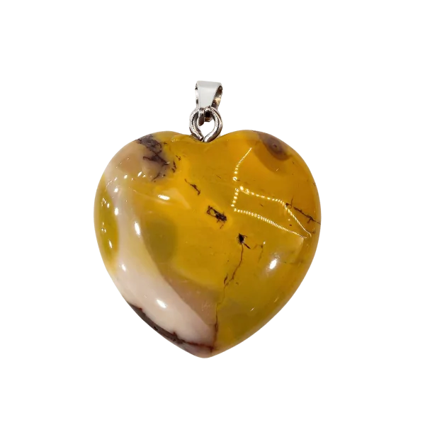Pendentif Coeur en Mokaïte | Pendentifs en Minéraux | Dans les yeux de Gaïa 1