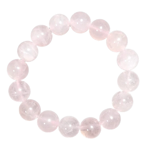 Bracelet en Quartz rose 12mm | Lithothérapie - Bracelets en pierres | Dans les Yeux de Gaïa