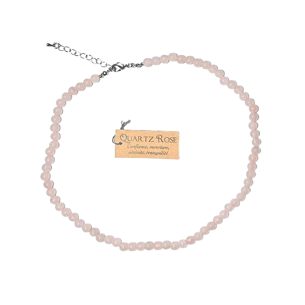 Collier en Quartz rose - apaisement | Colliers en Minéraux | Dans les yeux de Gaïa