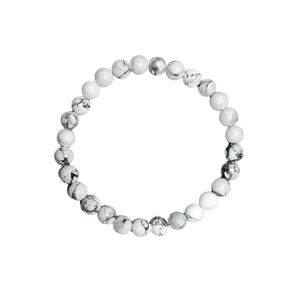 Bracelet en Howlite 6mm - Bracelets en Pierres - Bijoux lithothérapie| Dans les yeux de Gaïa