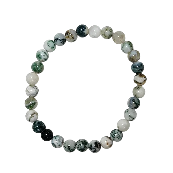 Bracelet en agate arbre 6mm | stabilité | Dans les yeux de Gaïa
