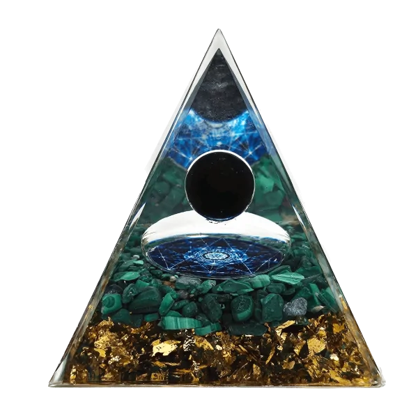 Orgonite Malachite et Pentacle - ondes - Lithothérapie - Bien-être | Dans les Yeux de Gaïa.