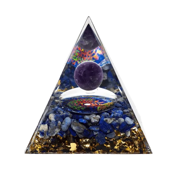 Orgonite Améthyste, Lapis-Lazuli et Arbre de Vie | Orgonites et condensateurs | Dans les yeux de Gaïa - Anti-ondes