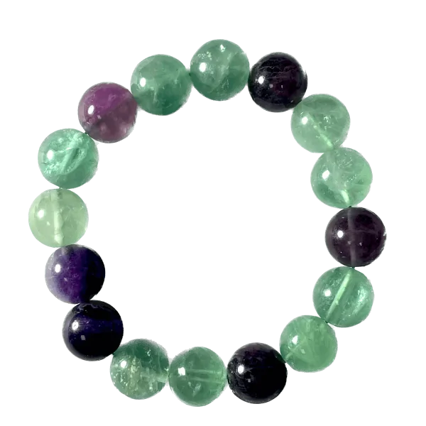 Bracelet 12 mm en Fluorite | Dans les Yeux de Gaïa