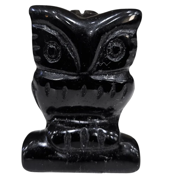 Hibou en obsidienne noire | Sculptures, Statues, Figurines | Dans les yeux de Gaïa