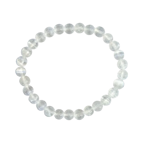 Bracelet en Sélénite  6mm - anti-stress | Dans les yeux de Gaïa