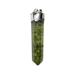 Pendentif pointe en Péridot et résine - Lithothérapie| Dans les Yeux de Gaïa