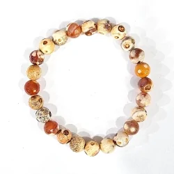 Bracelet Agate de Feu perles rondes 8mm - chakra| Dans les Yeux de Gaïa