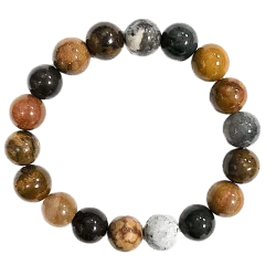 Bracelet Jaspe Océan 10 mm - paix | Dans les yeux de Gaïa
