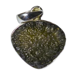 Pendentif en Moldavite - Bijoux en Minéraux - Pierre d'élévation Spirituel | Dans les Yeux de Gaïa