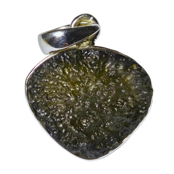 Pendentif en Moldavite - Bijoux en Minéraux - Pierre d'élévation Spirituel | Dans les Yeux de Gaïa