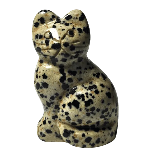 Chat en Jaspe Dalmatien - Sculptures/animal | Dans les yeux de Gaïa