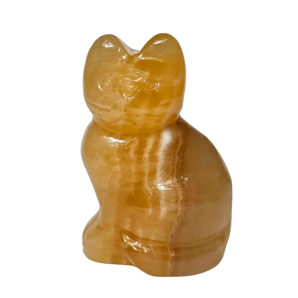 Chat en Calcite Orange - Animal Totem | Dans les yeux de Gaïa