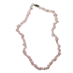 Collier Chips en Quartz Rose